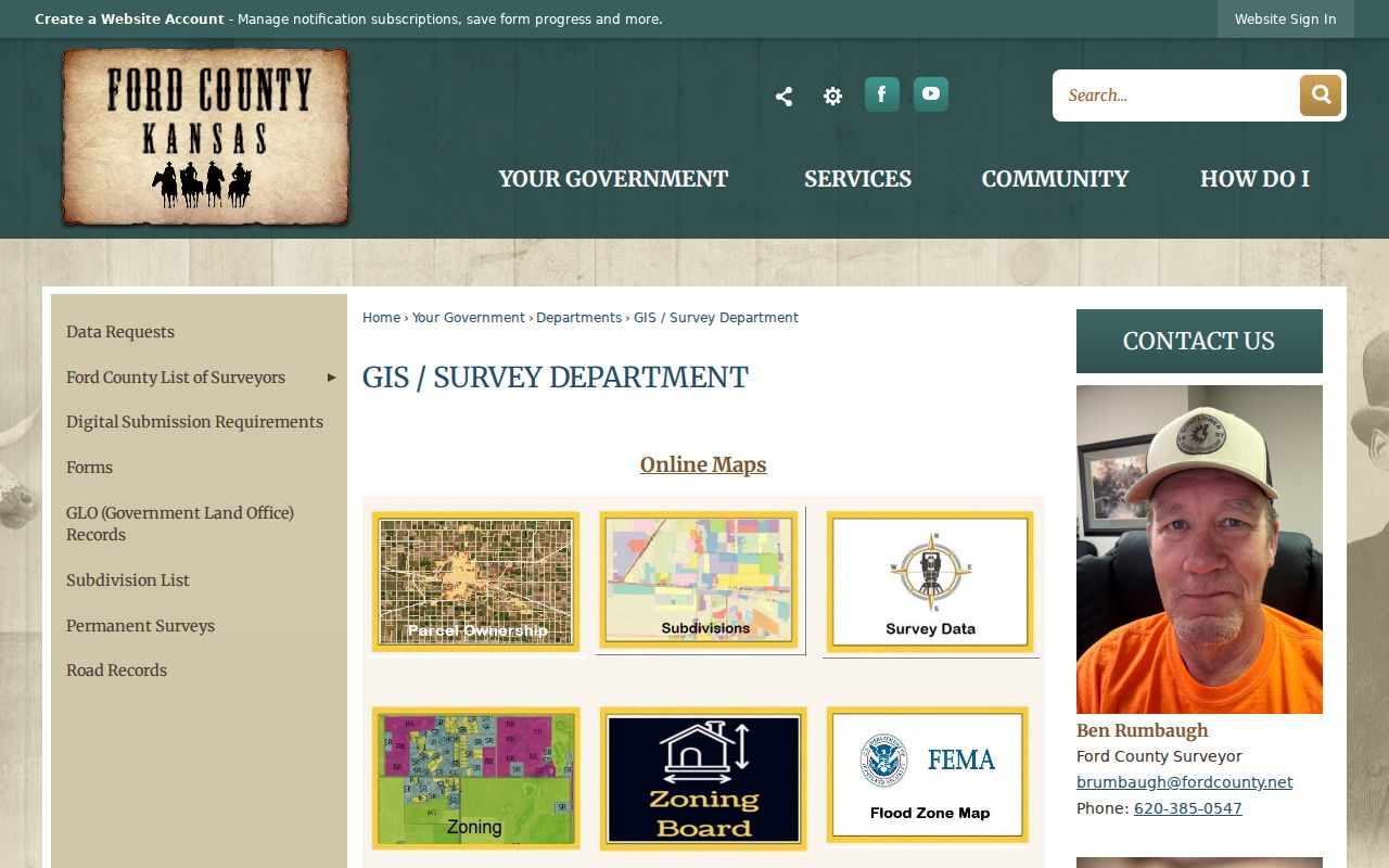 Dodge City neighbors Ford County GIS and Survey page