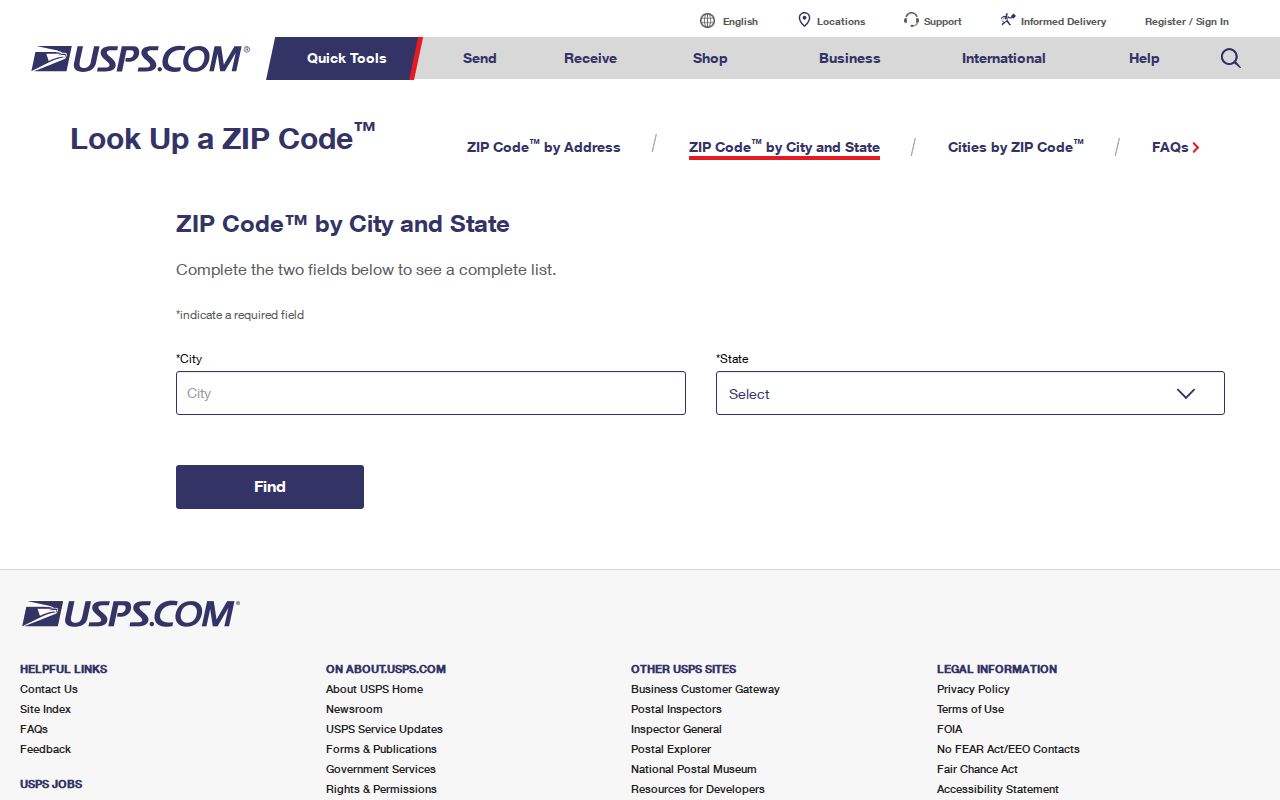 Dodge City ZIP code directory USPS lookup screen